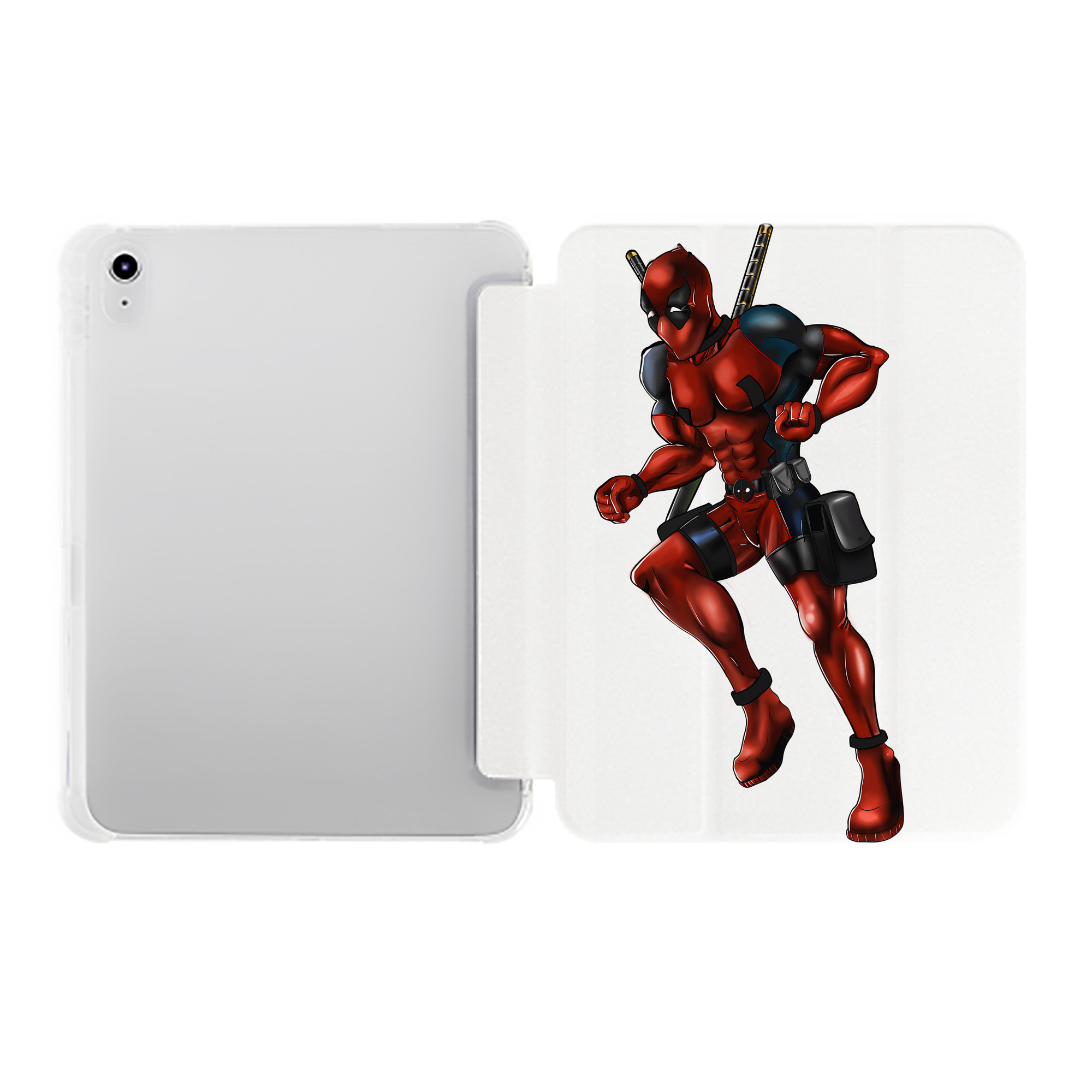 （画像用） Deadpool デッドプール IPad ケース ペン収納付き 三つ折りスタンド PUレザー×シリコン 対応機種9.5/10.5/10.9インチ
